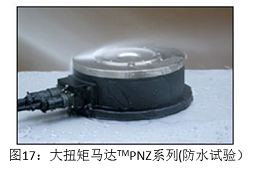 圖17 大扭矩馬達TMPNZ系列(防水試驗）